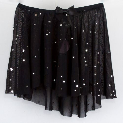 Girl's Black Sparkle Mesh Sheer Dance Skirt