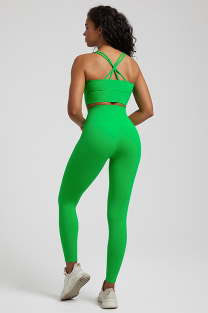 Winter Green Sports Bra & Leggings 2pc Set