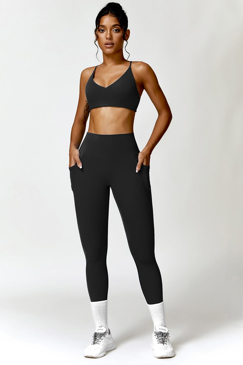 Triangle Blue Sports Bra & Legging Set