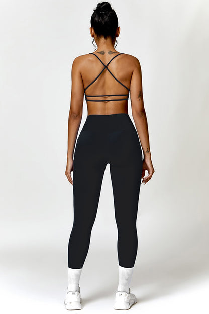 Triangle Blue Sports Bra & Legging Set