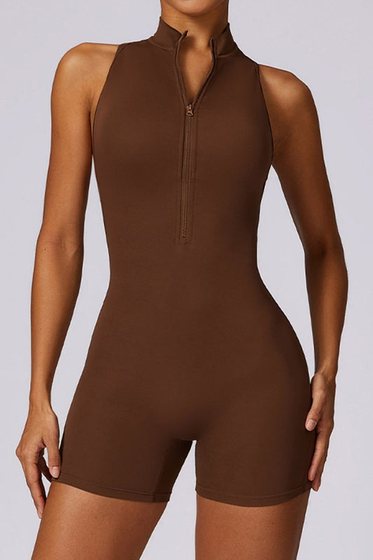 Cute & Sporty Quick Drying Brown Romper