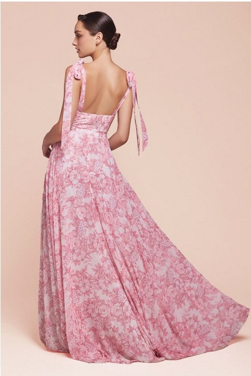 Floral Sleeveless High Split Maxi Gown