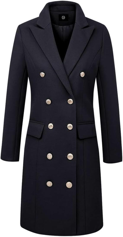 Chic Trench Style Yellow Double Breasted Peacoat