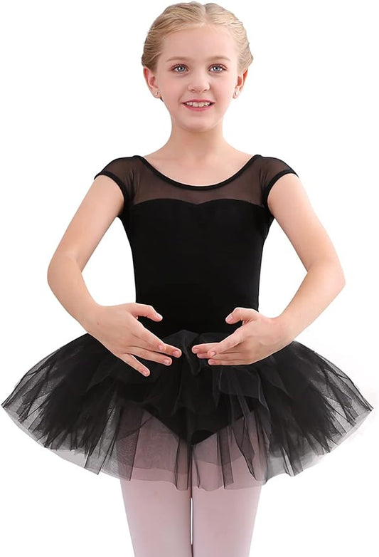 Ballet Girls Tulle Black Leotard Dress