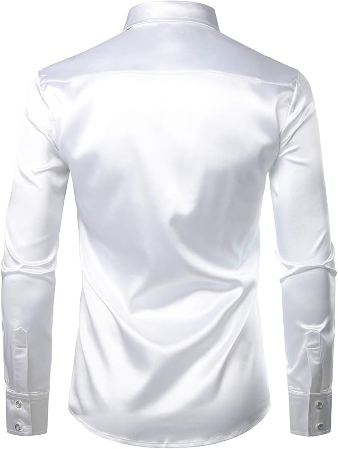 Sleek Men's Formal Long-Sleeve White Shirt