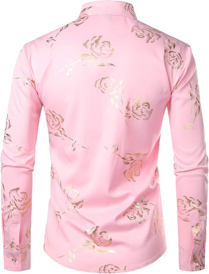 Men's Luxe Long Sleeve Pink Shirt