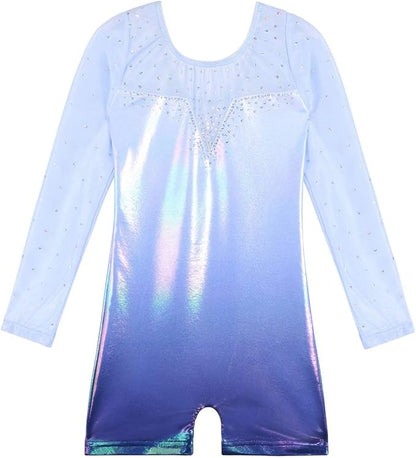 Girl's Dance Long-Sleeve Black-Blue Leotard