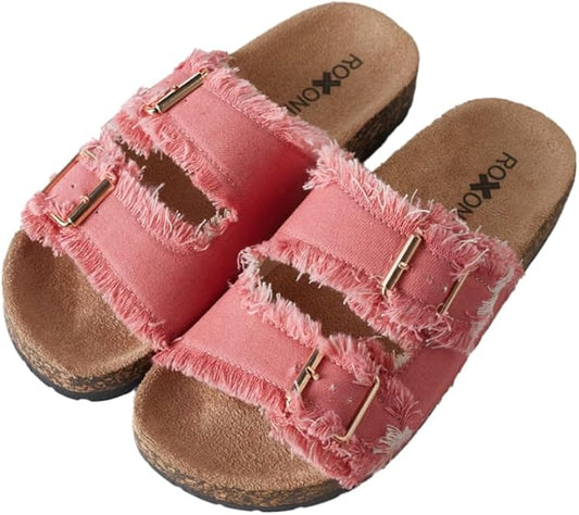 Pink Buckle Flat Sandals