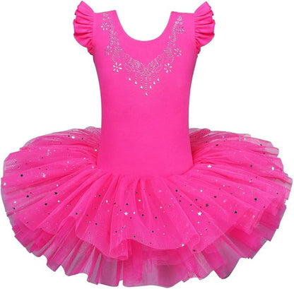 Girl's Ballet Tulle Sparkle Purple Costume Leotard