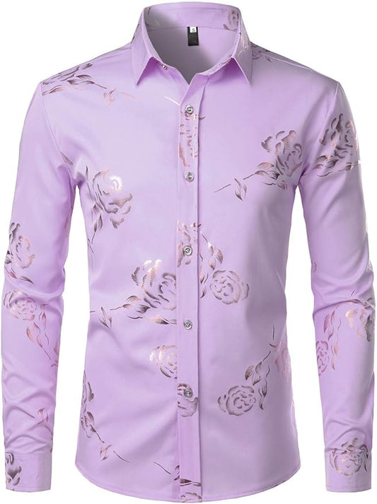 Men's Luxe Long Sleeve Lavender Shirt