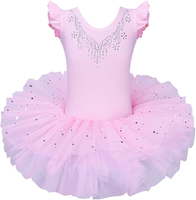 Girl's Ballet Tulle Sparkle Purple Costume Leotard