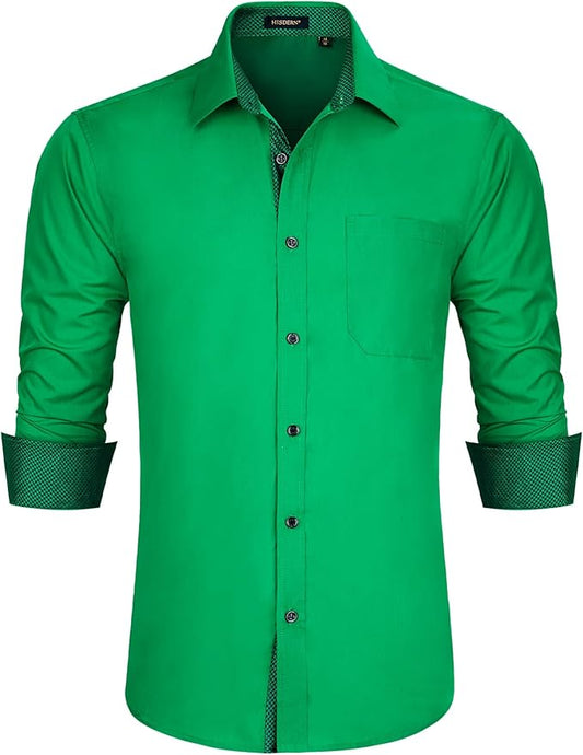 High-Quality Men's Casual Hunter Green Shirt