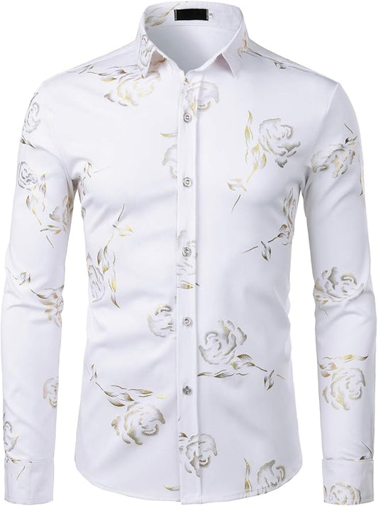 Men's Luxe Long Sleeve White Shirt