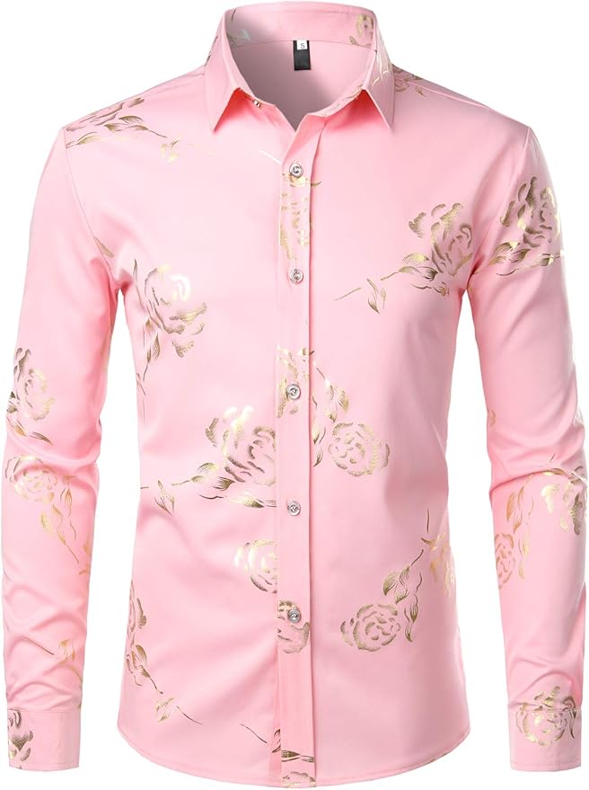 Men's Luxe Long Sleeve Pink Shirt