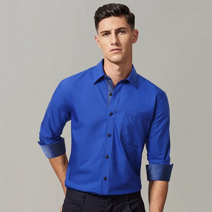 High-Quality Men's Casual Royal Striped Shirt