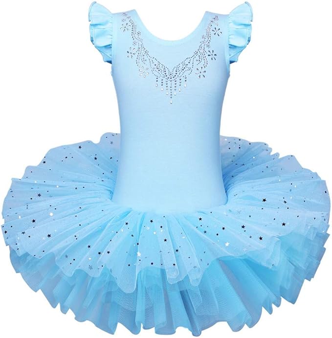 Girl's Ballet Tulle Sparkle Purple Costume Leotard