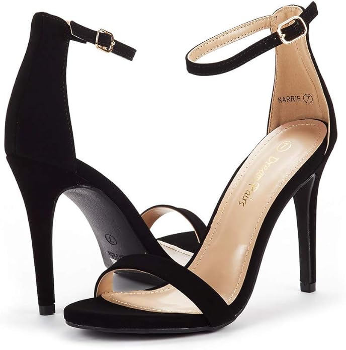 Black Ankle Strap Lady Jane Heels