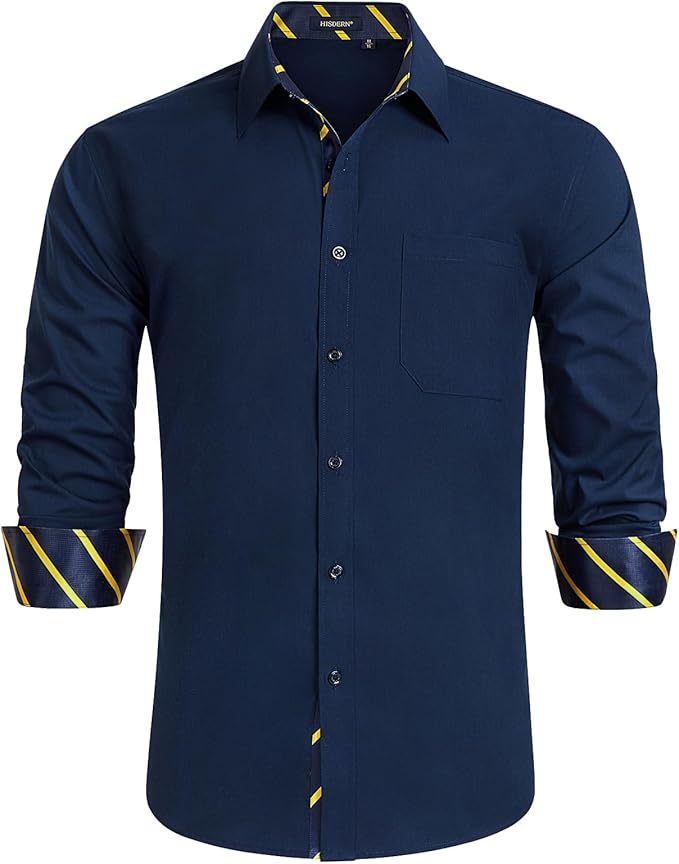 High-Quality Men's Casual Navy Striped Shirt