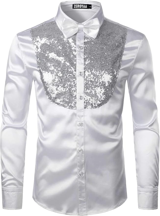 Sleek Men's Formal Long-Sleeve White Shirt