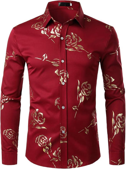 Men's Luxe Long Sleeve Burgundy Shirt