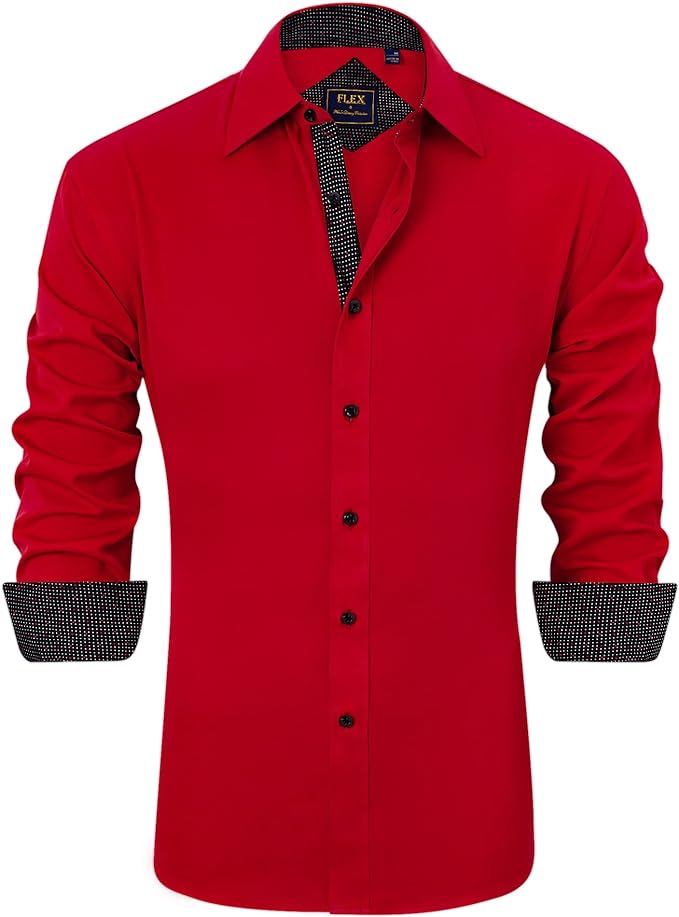 Men's Tailored Button-Down Bright Red Shirt