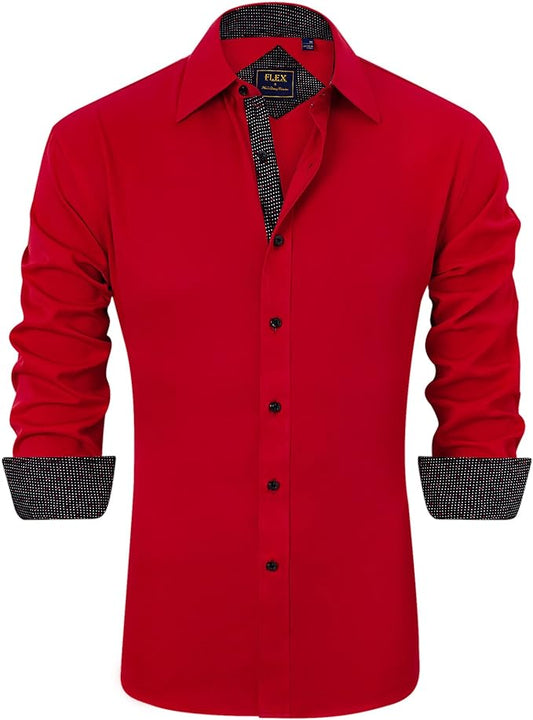 Men's Tailored Button-Down Bright Red Shirt