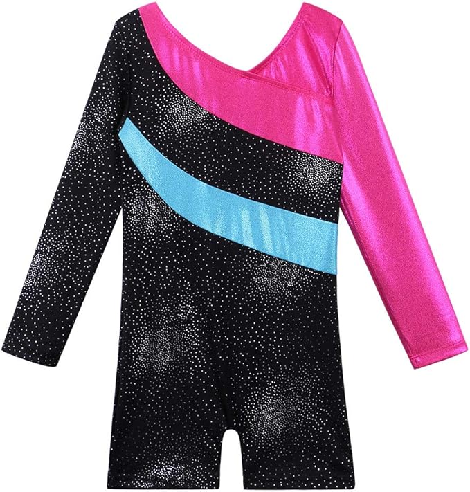 Girl's Dance Long-Sleeve Black-Blue Leotard