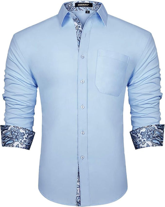 High-Quality Men's Casual Light Blue Shirt