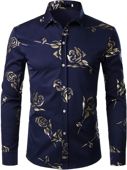 Men's Luxe Long Sleeve Navy Shirt