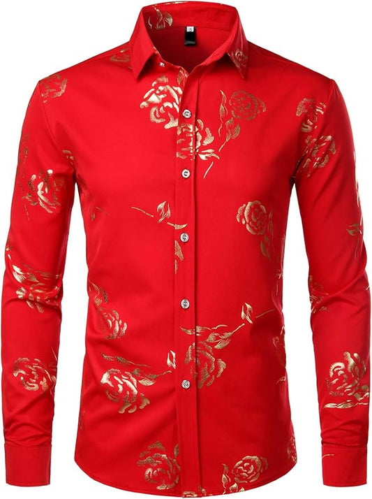 Men's Luxe Long Sleeve Red Shirt