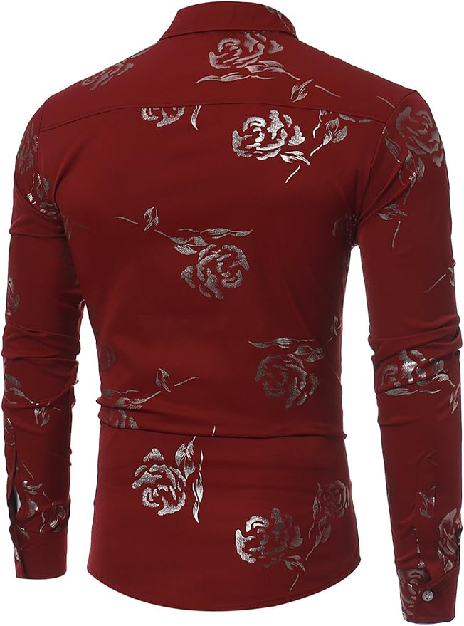 Men's Luxe Long Sleeve Wine Red Shirt