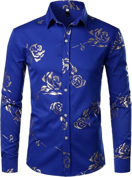 Men's Luxe Long Sleeve Blue Shirt