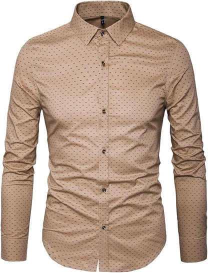 Men's Business-Casual Button Khaki Shirt