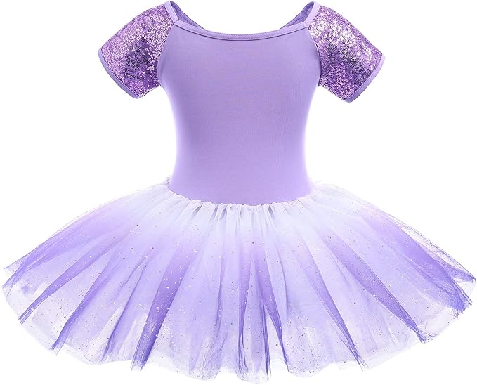 Girl's Blue Short Sleeve Ballerina Tulle Dress