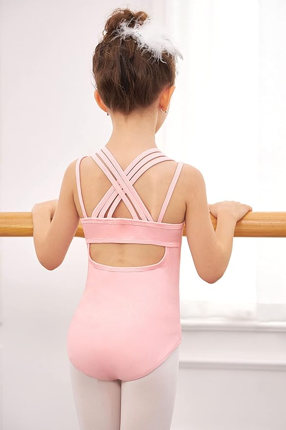 Criss Cross Girl's Blue Dance Leotard