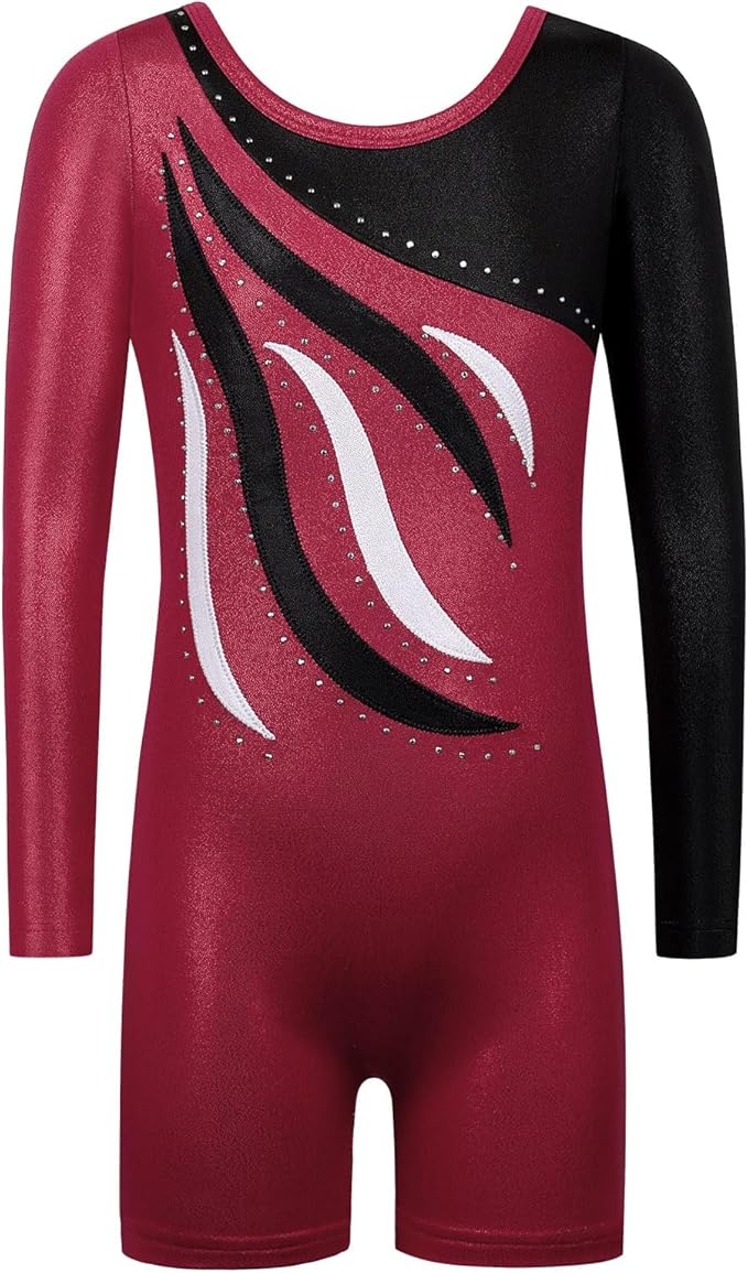 Girl's Dance Long-Sleeve Black-Blue Leotard