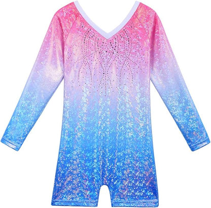 Girl's Dance Long-Sleeved Sequinblack Leotard