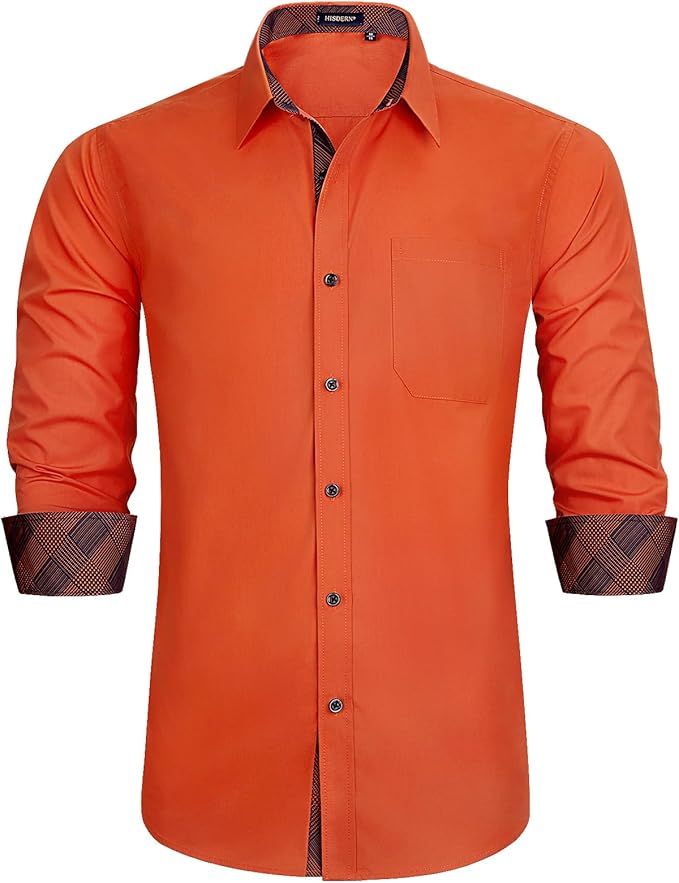 High-Quality Men's Casual Orange Shirt