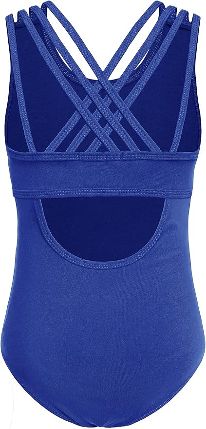 Criss Cross Girl's Blue Dance Leotard