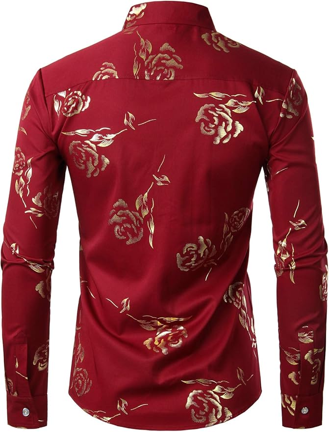 Men's Luxe Long Sleeve Burgundy Shirt