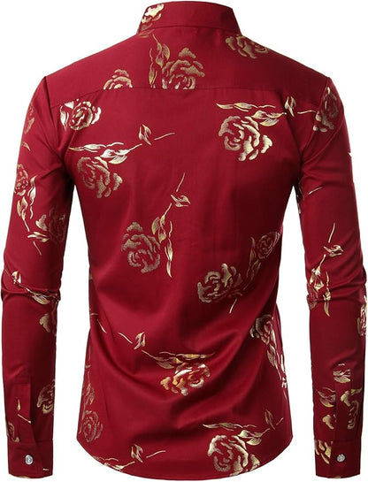 Men's Luxe Long Sleeve Burgundy Shirt