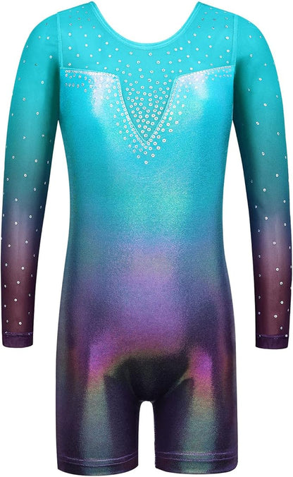 Girl's Dance Long-Sleeve Black-Blue Leotard