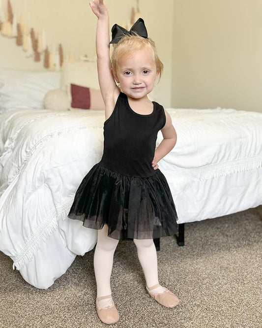 Ballet Girls Tulle Black Tank Top Leotard Dress