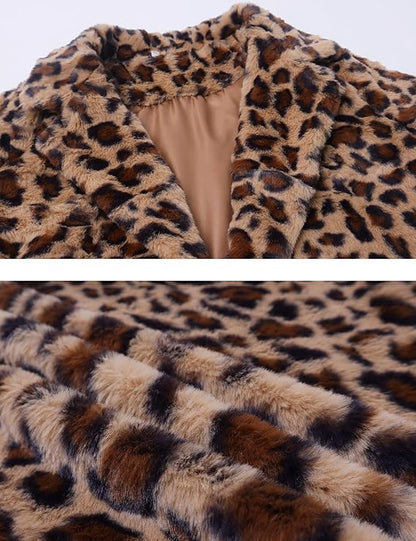 Cheetah White Print Faux Fur Jacket