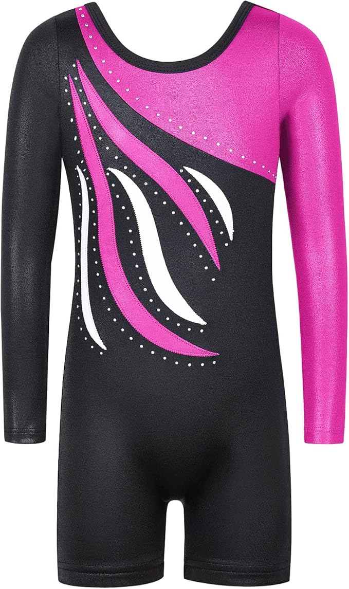 Girl's Dance Long-Sleeve Black-Blue Leotard