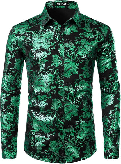 Men's Formal Button Up Dark Green Shirt