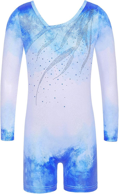 Girl's Dance Long-Sleeve Black-Blue Leotard