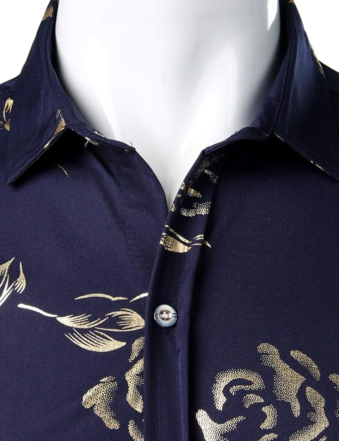 Men's Luxe Long Sleeve Navy Shirt