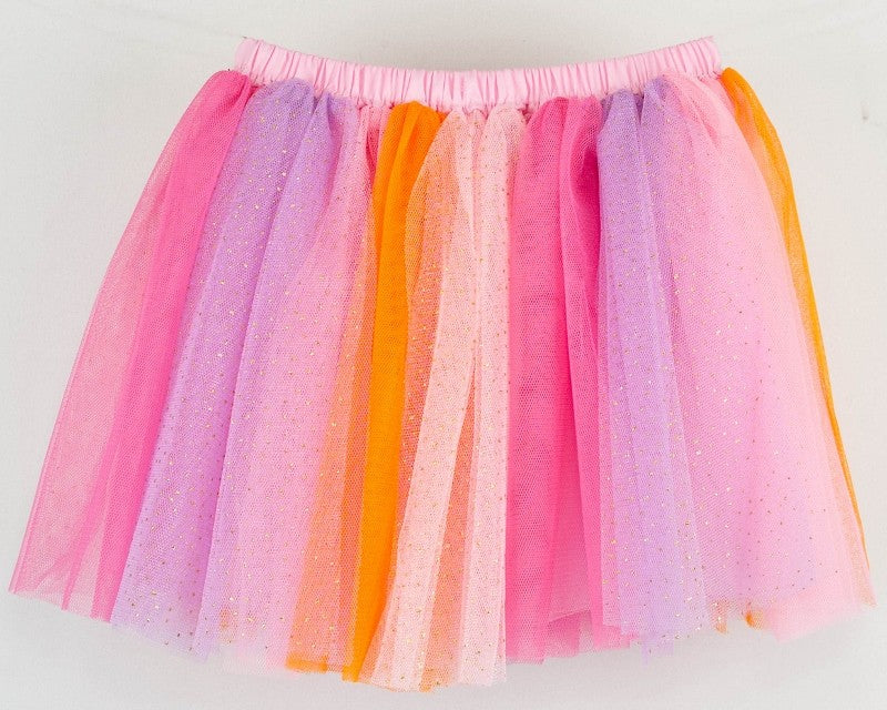 Girl's Rainbow Bright Tutu Mesh Sparkling Dance Skirt