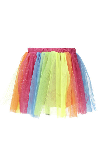 Girl's Rainbow Bright Tutu Mesh Sparkling Dance Skirt